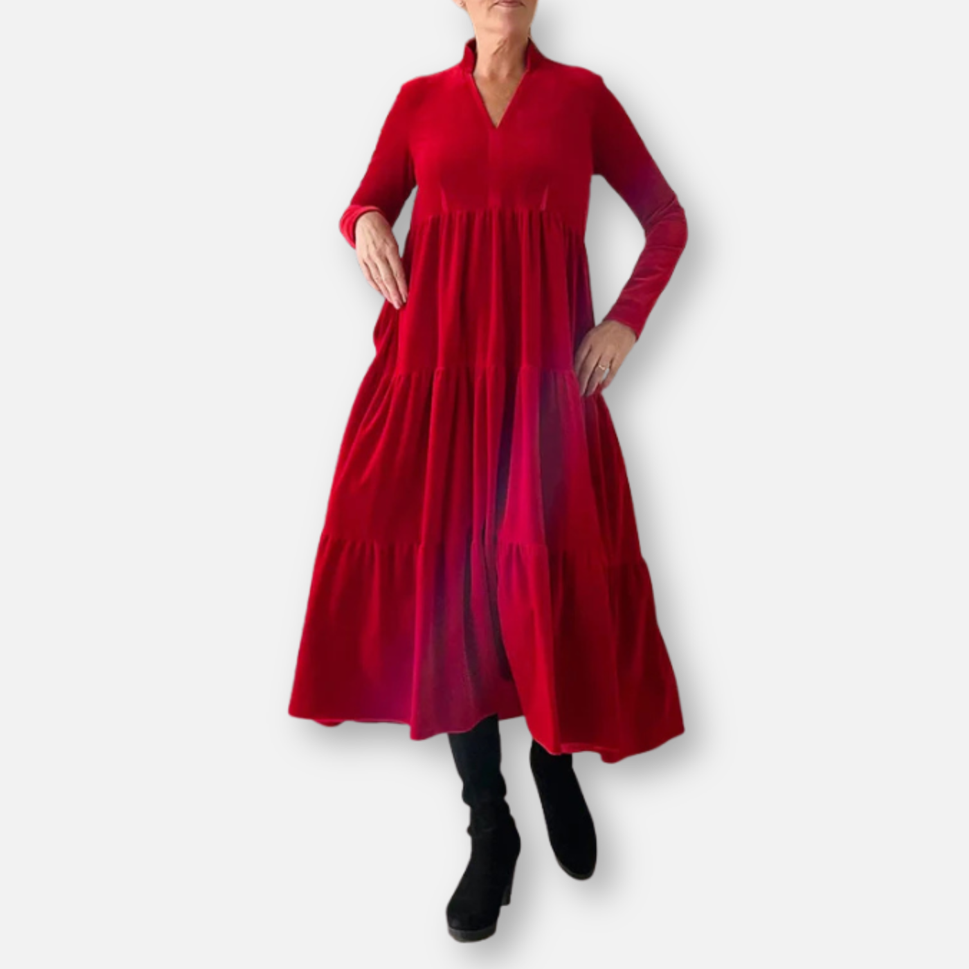 Arvae™ | Velvet Grace Midi Dress