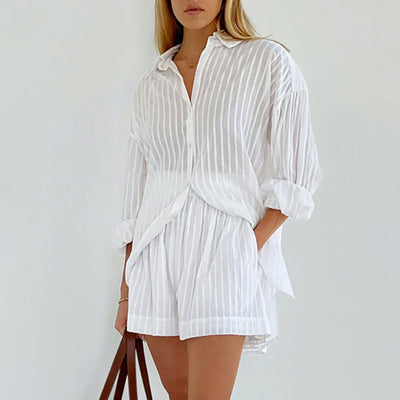 Arvae™ Viola | Breezy button-up and shorts set
