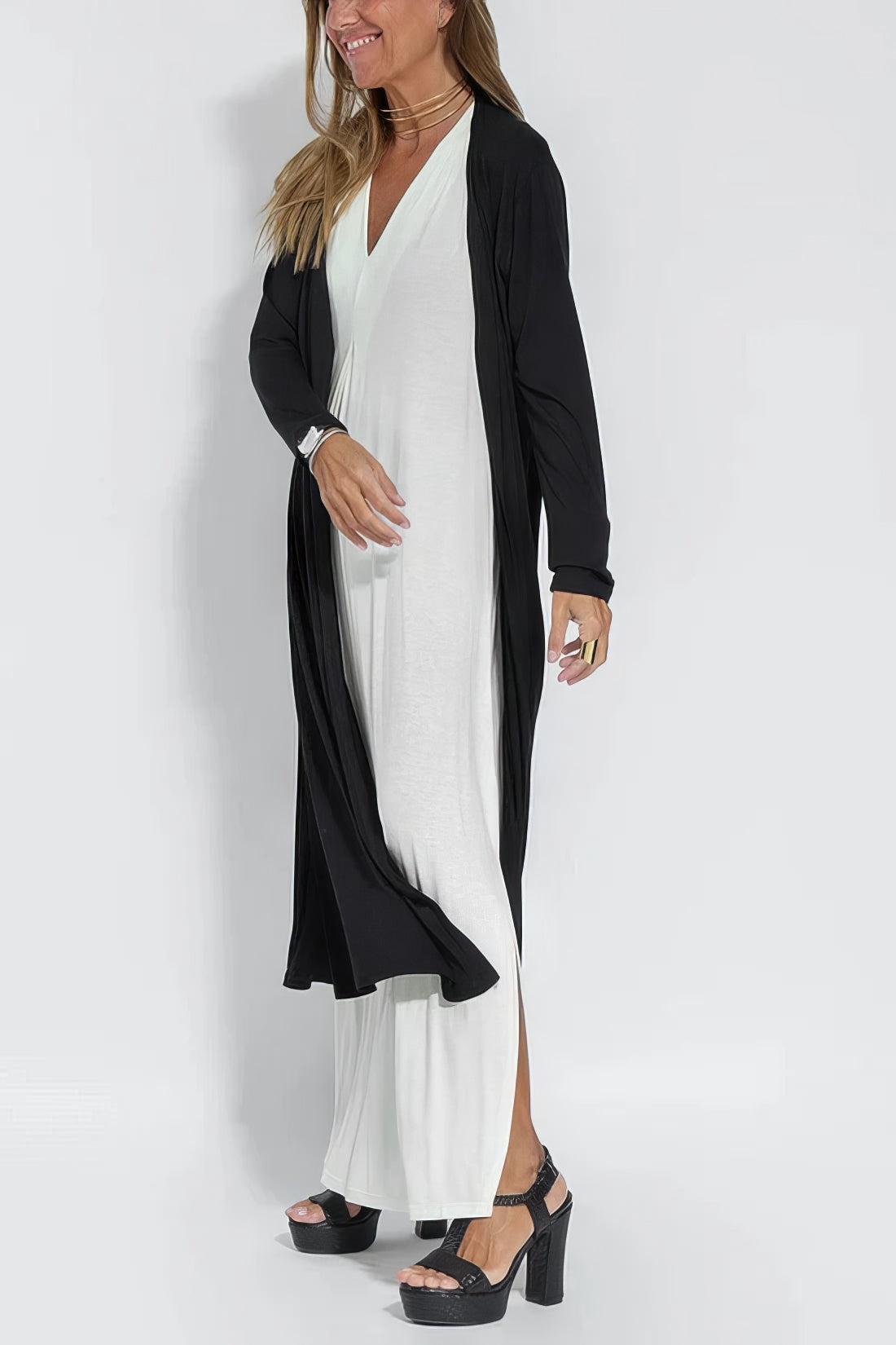 Arvae™ | Elegant Long Dress + Matching Cardigan