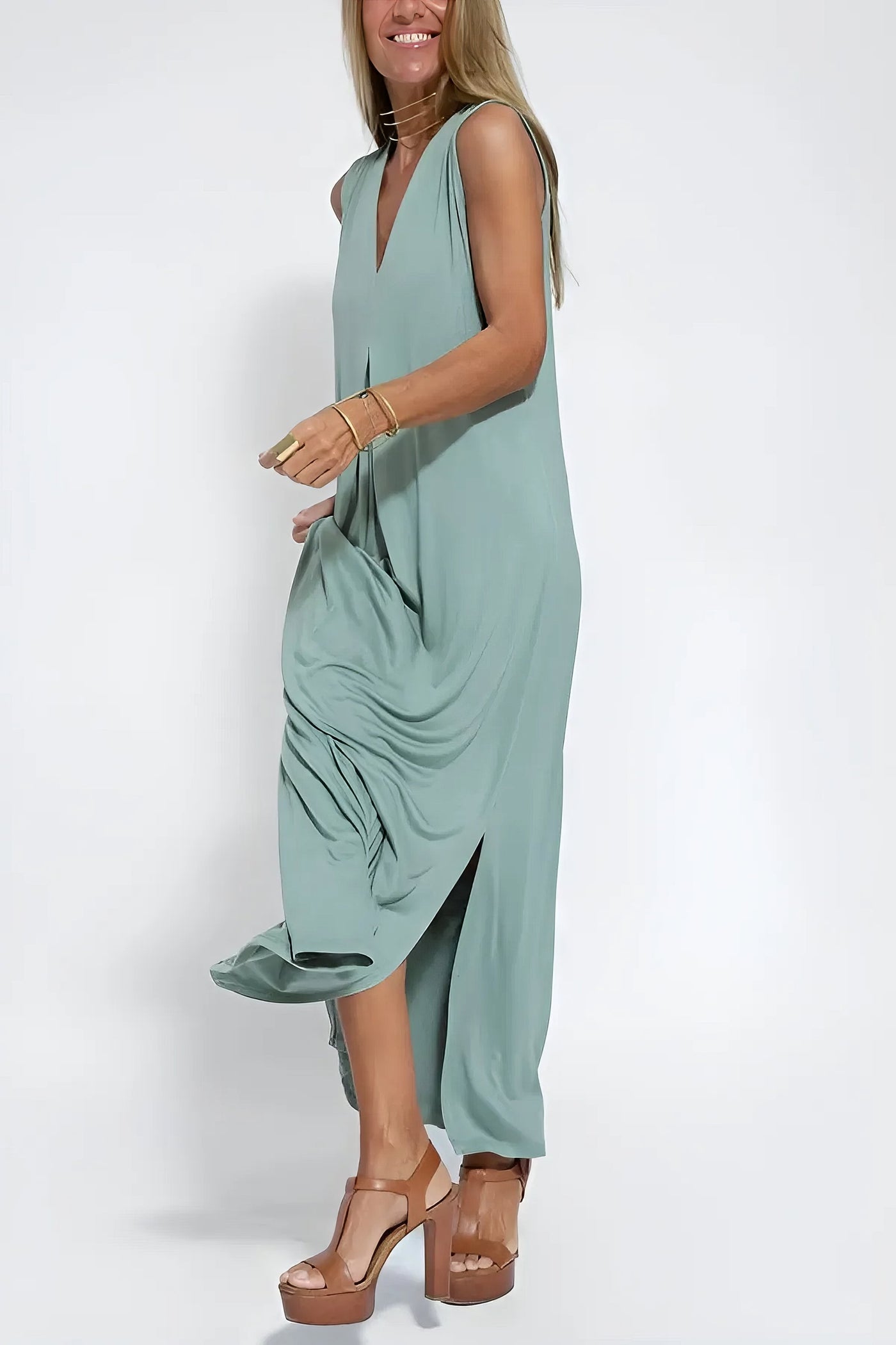 Arvae™ | Elegant Long Dress + Matching Cardigan